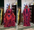 Fuchsia Pink & Indigo Flowing Bubu Gown – African tie-dye inspired print