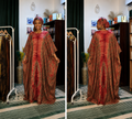 Rust & Bronze Flowing Bubu Gown – African tie-dye inspired print