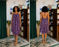 Purple Halter Swing Dress – African abstract-inspired print