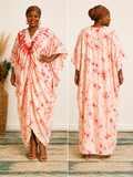 Blush & Rose Draped Bubu Gown – African tie-dye inspired print