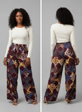 Multicolor Batik Wide-Leg Palazzo Pants - Handcrafted African Wax Print